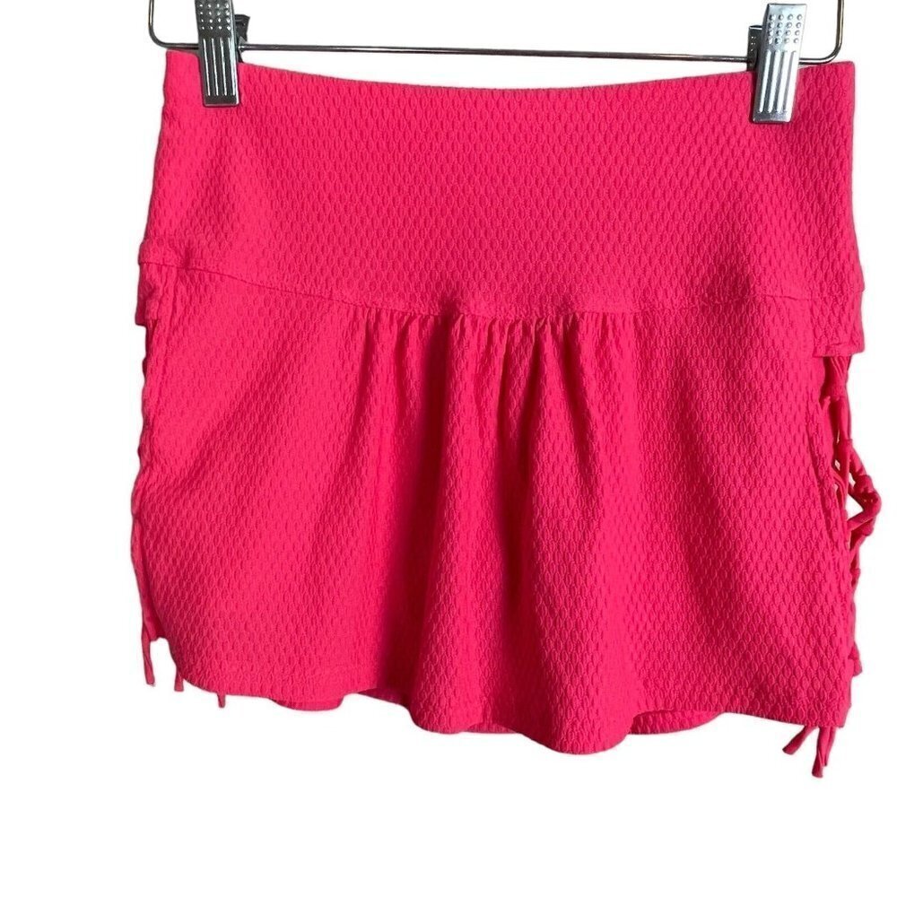 Lucky in Love Tennis Skort Women XS Hot Pink Barbiecore Pickleball Texture Skirt